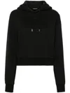Jacquemus Le Grosgrain Logo Cotton Fleece Crop Hoodie
