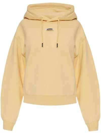 JACQUEMUS JACQUEMUS YELLOW SPORTY HOODIE WITH A HOOD