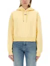 Jacquemus The Sweatshirt With Grosgrain Hood In Yellow