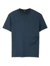 Jacquemus Mens Dark Navy Logo-embroidered Cotton T-shirt In Blue