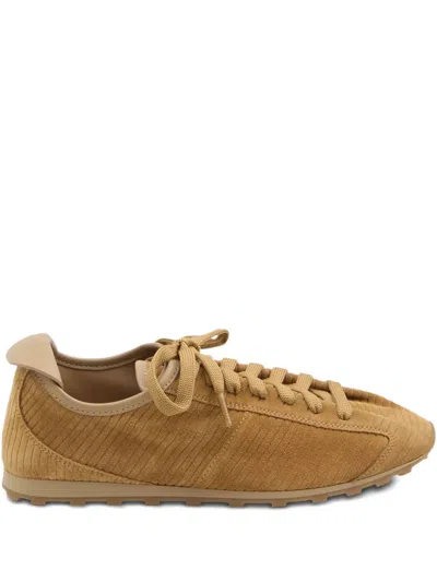 Jacquemus The Tennis Embossed-suede Sneakers In Brown