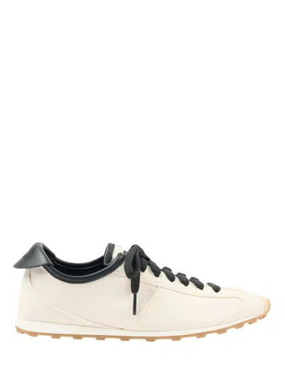 Jacquemus The Tennis Leather-trimmed Suede Sneakers In White