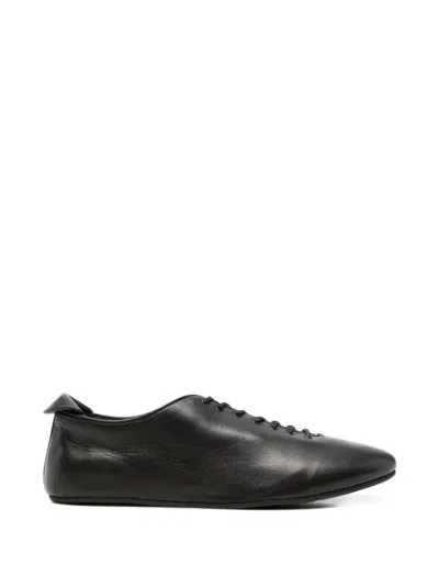 Jacquemus The Tennis Slippers Leather Sneakers In Black