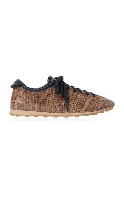 Jacquemus The Tennis Snakeskin-embossed Leather Sneakers In Animal Print
