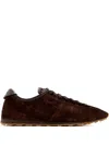 Jacquemus The Tennis Leather-trimmed Croc-effect Suede Sneakers In Brown
