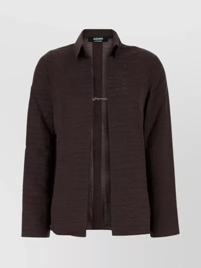Jacquemus The Textured Night Shirt In Croco Brown