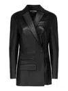 Jacquemus Tibau Double-breasted Leather Jacket In Negro