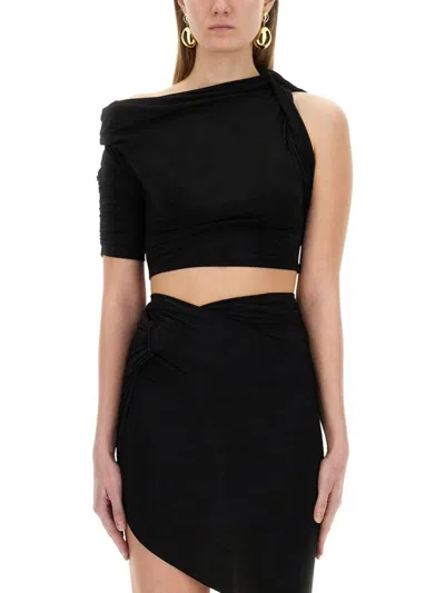 Jacquemus The Top Drapeado In Black