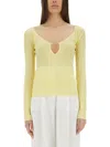Jacquemus Slim Fit V-neckline Long Sleeves Ribbed Hem