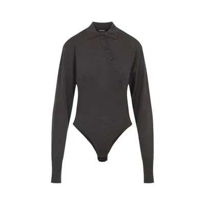 JACQUEMUS THE TORDU DARK BROWN MERINO WOOL BODY