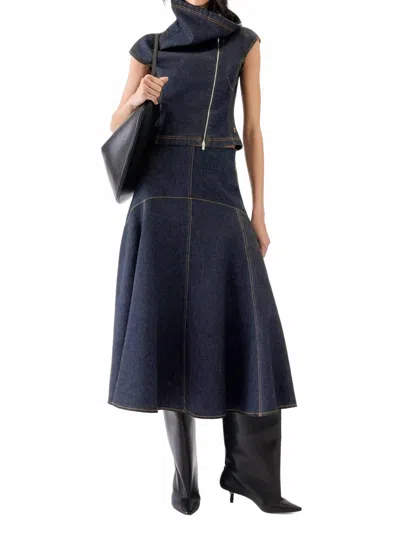 Jacquemus The Triangle De-nimes Denim Skirt In Dark Navy In Blue