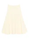 Jacquemus High Waisted Flared Midi Skirt In Gold