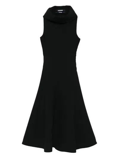 Jacquemus The Triangle Mini Dress In Black