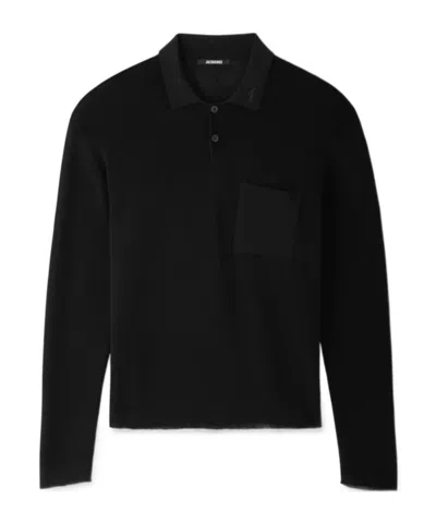 Jacquemus The Tricot Polo Shirt In Black
