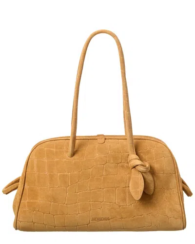 JACQUEMUS THE TURISMO CROC-EMBOSSED SUEDE SATCHEL