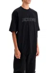 Jacquemus 'le T-shirt Typo' Black Crewneck T-shirt With Logo Lettering On The Front In Black