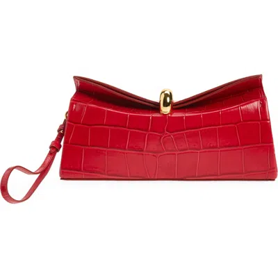 Jacquemus The Valérie Croc Embossed Leather Clutch In Pattern