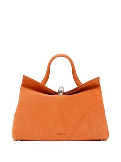 Jacquemus The Valérie Magnetic-closure Leather Tote Bag In Orange