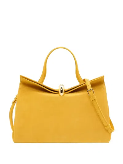 Jacquemus The Valérie Suede Tote Bag In Yellow