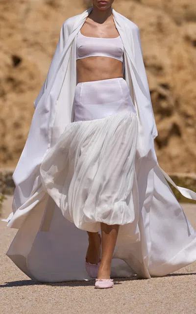 Jacquemus The Velero Mid-rise Midi Skirt In White