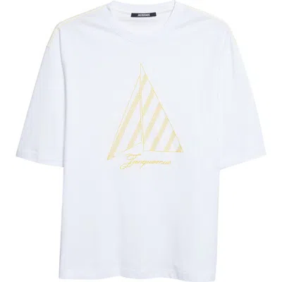 Jacquemus The Voilier Embroidered Cotton Jersey T-shirt In White