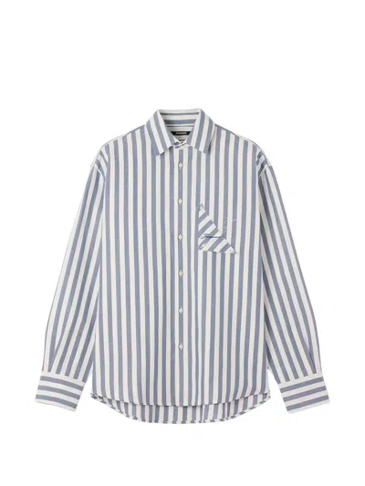 Jacquemus The Voilier Striped Jacquard Shirt In Blue