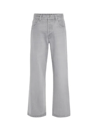 Jacquemus Le De-nîmes Droit Straight Jeans In Grey/off White
