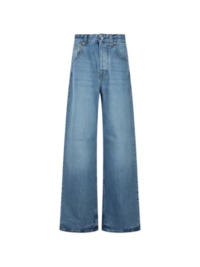 Jacquemus Cotton Wide-leg Jeans In Blue