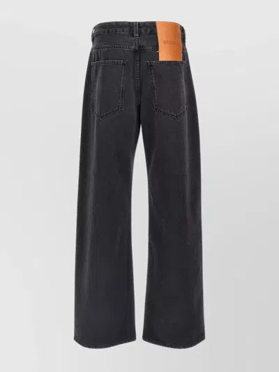 Jacquemus 'the Wide Leg Denim' Trousers In Black