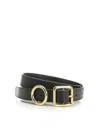 Jacquemus Vitello Leather Belt With Dual Gold-tone Buckles In Brown