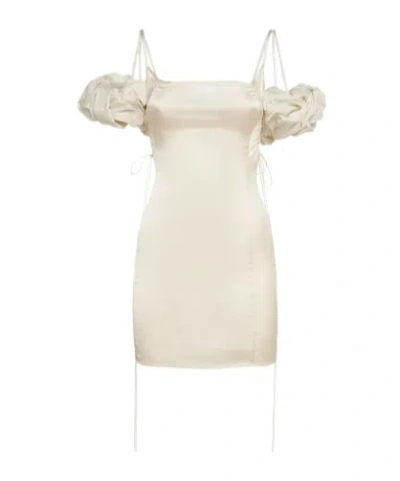 Jacquemus Thin Shoulder Strap Dress In Neutral