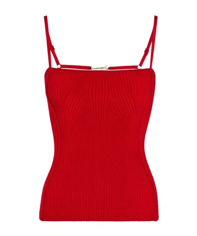 Jacquemus Thin Shoulder Strap Vest In Red