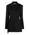 Jacquemus Tailored Double-breasted Blazer With Structured Shoulders In Black