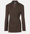 Jacquemus Tibau Double-breasted Blazer In Brown