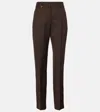 Jacquemus High-waisted Wool Trousers Ribbon Detail In Braun