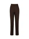 Jacquemus High-waisted Wool Trousers Ribbon Detail In Dark Brown