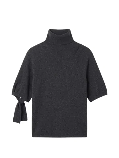 Jacquemus Tie-detail Roll-neck Sweater In Black