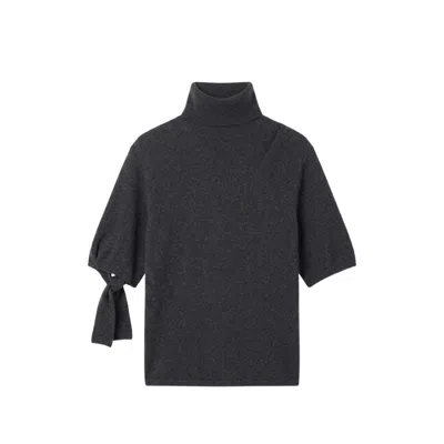 Jacquemus Tie-detail Roll-neck Sweater In Grey