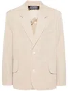 Jacquemus La Veste Titolo Blazer Jacket In Neutral