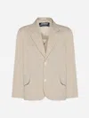 Jacquemus Titolo Linen And Wool Single-breasted Blazer In Beige