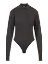 Jacquemus Merino Wool Blend Fitted Bodysuit In Gray