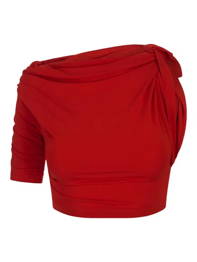 Jacquemus Le Haut Drapeado In Red
