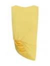 Jacquemus Draped Sleeveless Asymmetric Lightweight Top In Yellow
