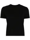 Jacquemus Black Fitted T-shirt With Logo Patch In Stretch Cotton Woman In Black