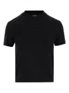 Jacquemus Cotton Stretch Crewneck Logo T-shirt In Black