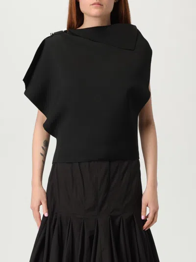 Jacquemus Draped Boat Neck Top In Black
