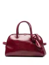 Jacquemus Le Petit Tourism In Shiny Vintage-finished Leather Bags In Red