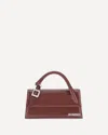 Jacquemus Burgundy Brusched Leather Le Chiquito Long Boucle Handbag In Burgundy
