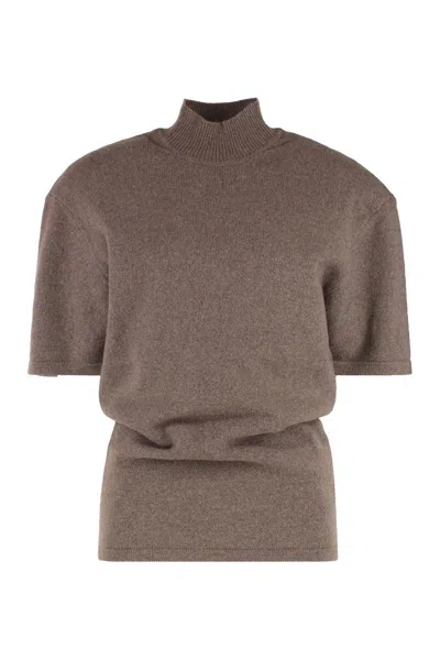 JACQUEMUS JACQUEMUS TOP IN KNIT CHESTNUT