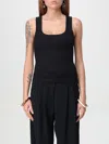 Jacquemus Logo-tag Ribbed Sleeveless Top In Schwarz